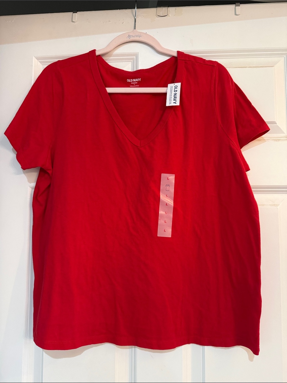 Old Navy Red V-Neck Short Sleeve Tee